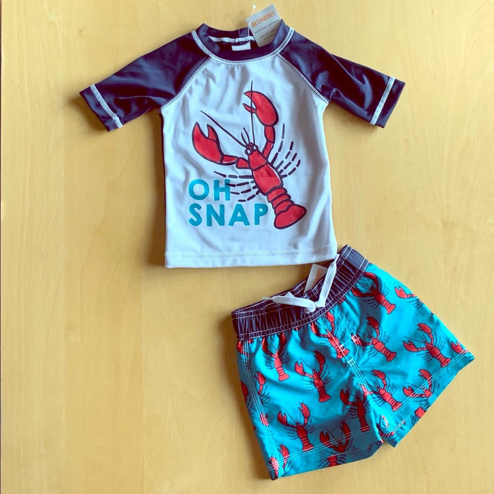 Gymboree 2-piece Rash Guard & Swim Trunk set - NEW